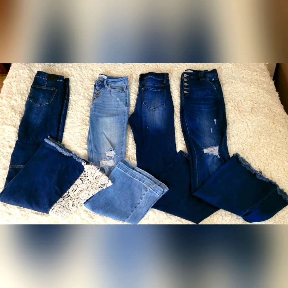 KanCan highrise bellbottom jeans.